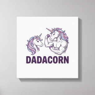 Dadacorn Lustiges Einhorn Vater Vektor-Shirt-Desig Leinwanddruck