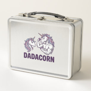 Dadacorn Lustiges Einhorn Vater Vektor-Shirt-Desig Metall Brotdose