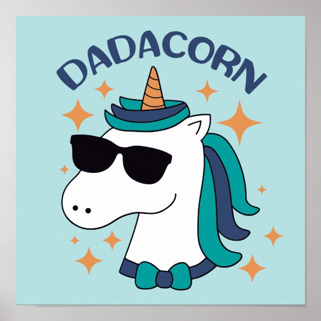 Dadacorn mit Sonnenbrille Poster (Vorne)