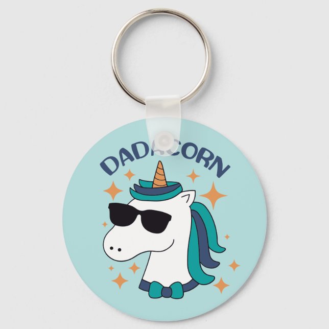 Dadacorn mit Sonnenbrille Schlüsselanhänger (Vorderseite)