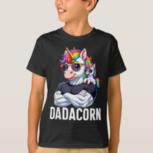 Dadacorn Muskel Einhorn Vater Lustiger Vatertag Mä T-Shirt