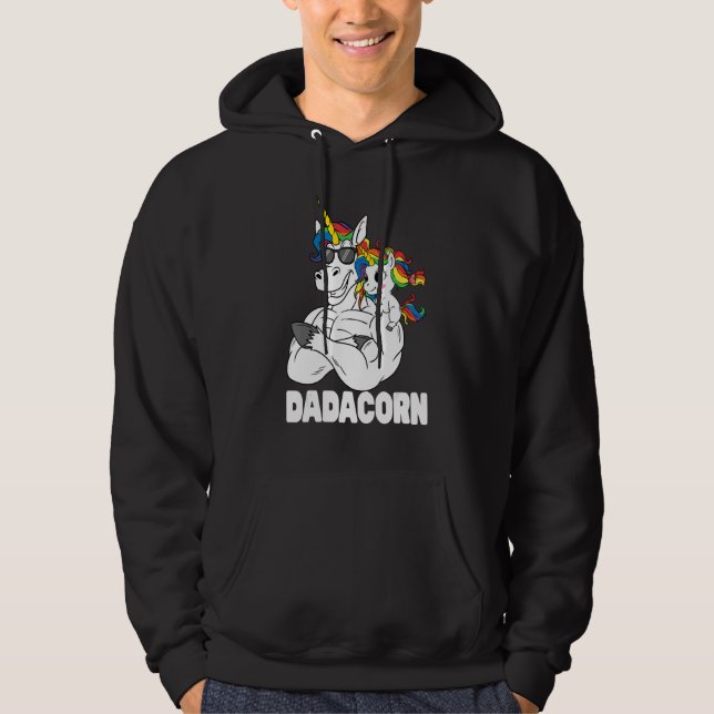 Dadacorn Muskel entschlacken Vater mit Baby Daught Hoodie (Vorderseite)