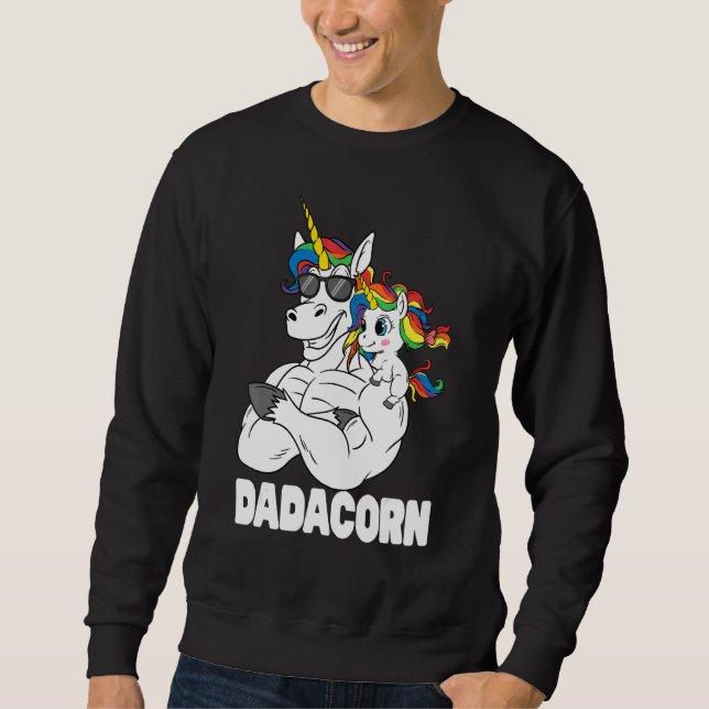 Dadacorn Muskel entschlacken Vater mit Baby Daught Sweatshirt (Vorderseite)