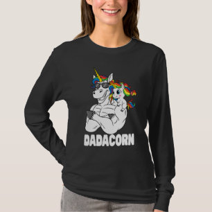 Dadacorn Muskel entschlacken Vater mit Baby Daught T-Shirt