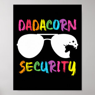 Dadacorn Sicherheits Einhorn Vater Und Mädchen Pap Poster