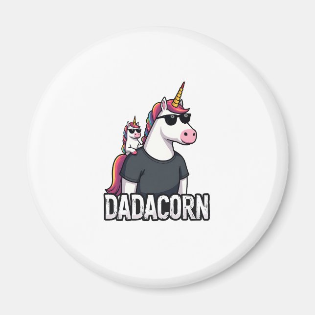 Dadacorn - Unicorn Dad and Baby Christmas Papa Fat Magnet (Vorne)