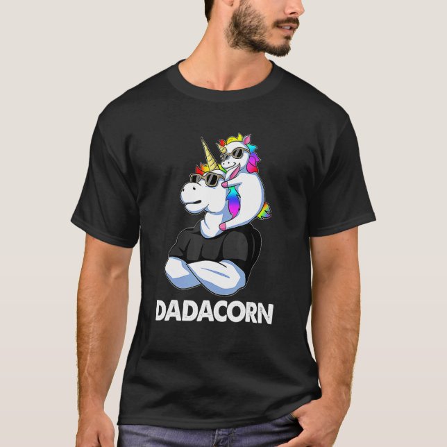 Dadacorn Unicorn Vater und Baby Christmas Papa Fat T-Shirt (Vorderseite)
