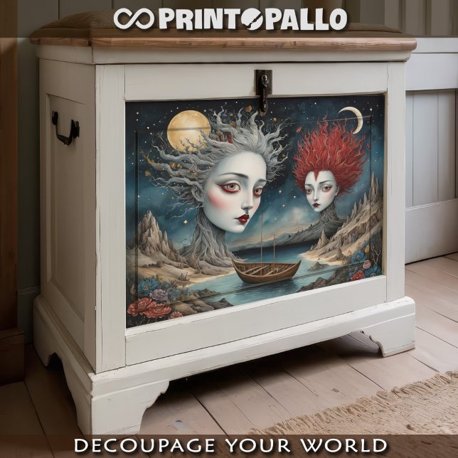 Dadaistische Frauen paaren sich in einer kubistisc Seidenpapier (Von Creator hochgeladen)