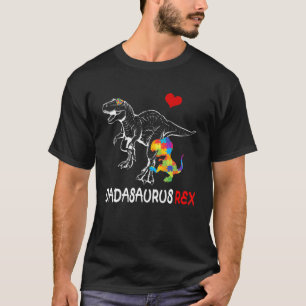 Dadasaurus Daddy Rex Autism Awareness Proud Dad Fa T-Shirt