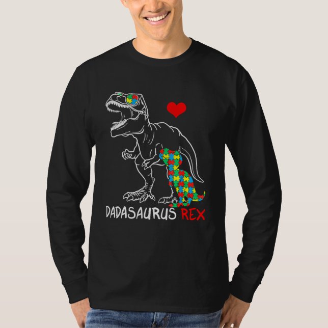Dadasaurus Rex Autism Awareness Jigsaw Puzzle Prou T-Shirt (Vorderseite)