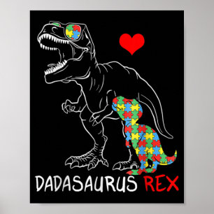 Dadasaurus Rex Autism Awareness Proud Vater Vaters Poster