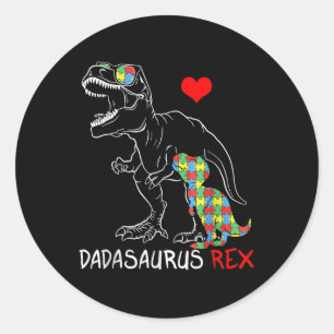 Dadasaurus Rex Autism Awareness Proud Vater Vaters Runder Aufkleber