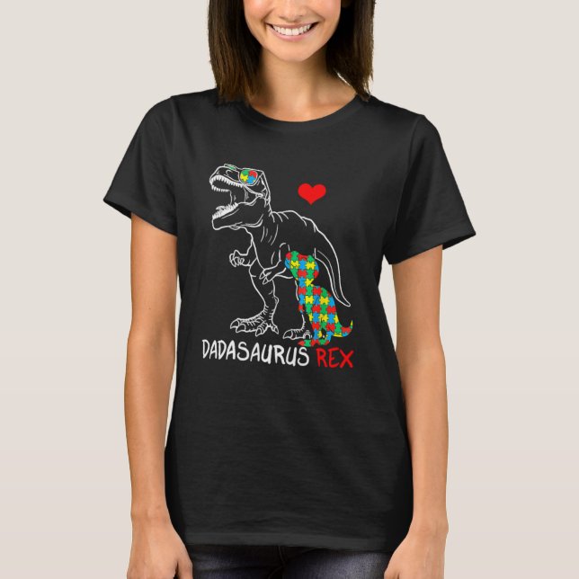 Dadasaurus Rex Autismus Bewusstsein Jigsaw Puzzle  T-Shirt (Vorderseite)
