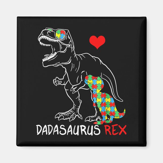 Dadasaurus Rex Autismus-Bewusstsein Stolz Vater Vä Magnet (Vorne)