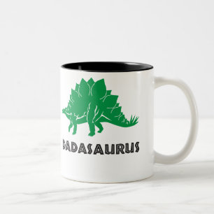 Dadasaurus STEGOSAURUS-Dinosaurier, Vati, dada, Zweifarbige Tasse