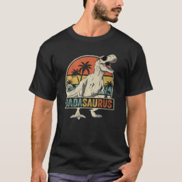 Dadasaurus T-Rex Retro Sunset Silhouette T-Shirt