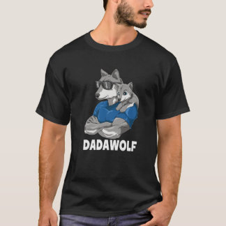 Dadawolf Wolf Vater und Baby Papa Vatertag für ein T-Shirt