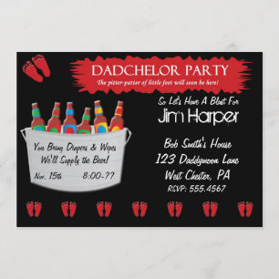 Dadchelor Diaper Keg-Party Einladungen