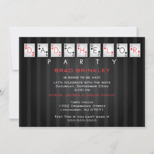 Dadchelor Party Baby Showcard - Poker Cards Einladung