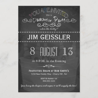 Dadchelor Party Invite in Chalkboard Typografie Einladung