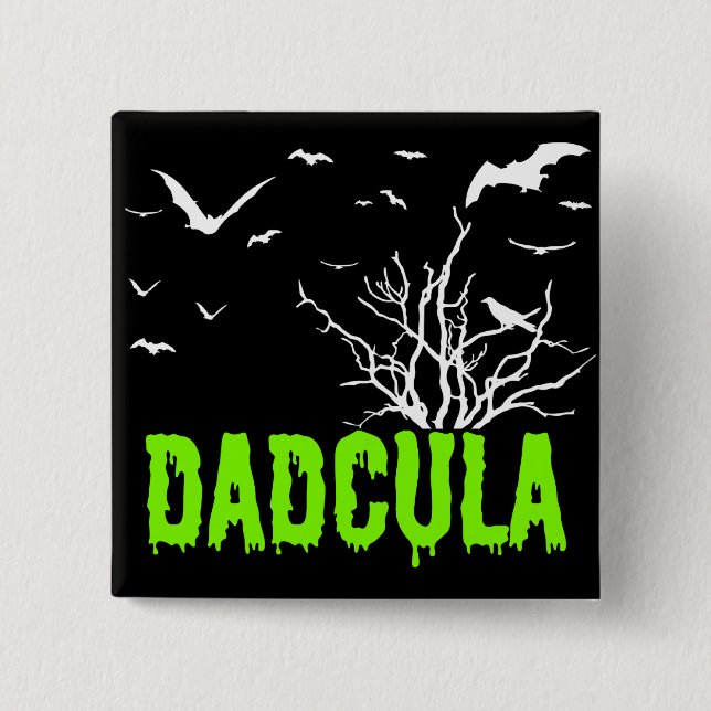 Dadcula Green Dripping Schriftart Flying Bats Butt Button (Vorderseite)