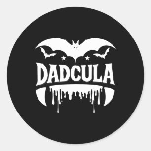 Dadcula Halloween Bat Vampire Fangs Bläheffekt Runder Aufkleber