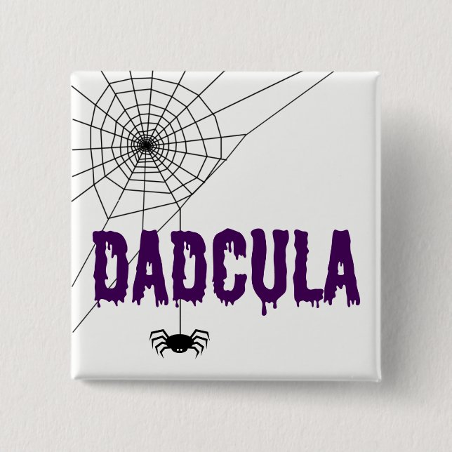 Dadcula Lila Dripping Schriftart Spider Web Button (Vorderseite)
