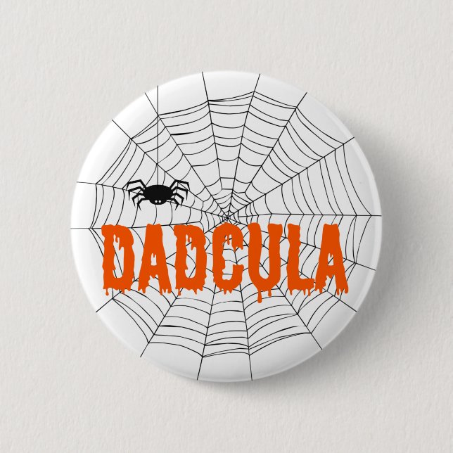 Dadcula Orange Dripping Schriftart Spider Web Button (Vorderseite)