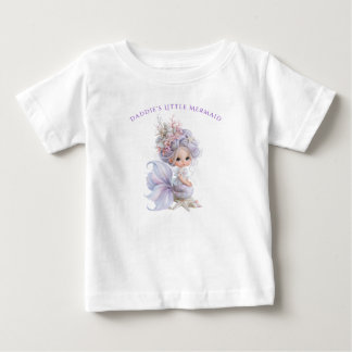 Daddies kleine Meerjungfrau lila blaue Muscheln  Baby T-shirt