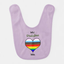 Daddies Rainbow Heart Baby Bib