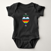 Daddies Rainbow Heart Baby Bodysuit