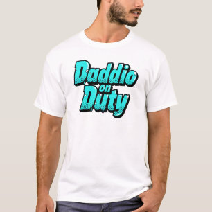 Daddio im Dienst – Aqua Pop Art T-Shirt