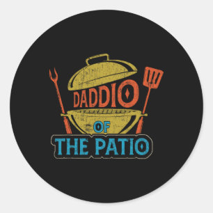 Daddio Von Der Terrasse Vintage-BBQ-Grill-Restaura Runder Aufkleber