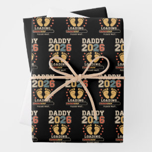 Daddy 2026 Loading Baby-Ankündigung Erwartender Va Geschenkpapier Set