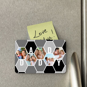 Daddy 5 Foto 5 Buchstaben Waben-Fotocollage Magnet