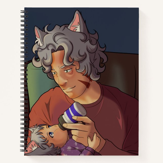 Daddy and Child 8.5 x 11 Notebook Notizbuch (Vorderseite)