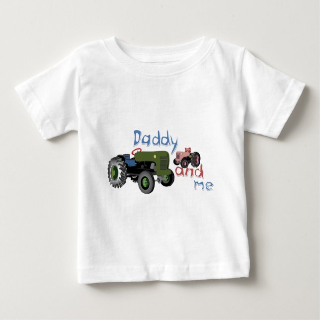 Daddy and Me Girl Tractors Baby T-shirt (Vorderseite)