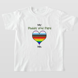 Daddy and Papa Rainbow Heart T-Shirt