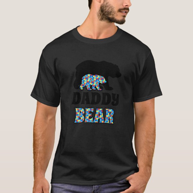 Daddy Bear Autismus-Bewusstsein T-Shirt (Vorderseite)