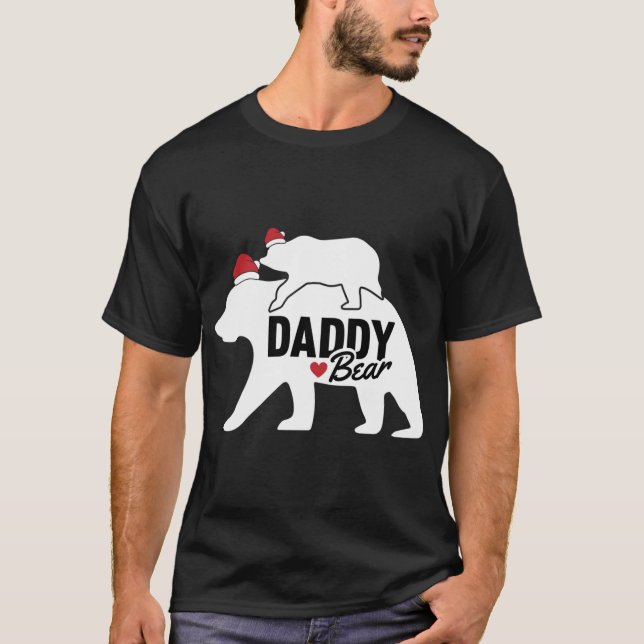 Daddy Bear Christmas Niedlich X-Mas Vater Son Daug T-Shirt (Vorderseite)