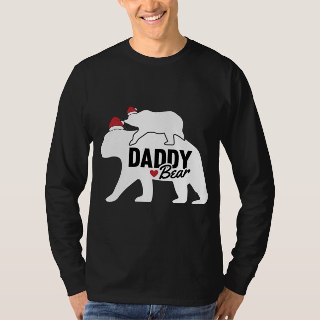 Daddy Bear Christmas Niedlich X-Mas Vater Son Daug T-Shirt (Vorderseite)