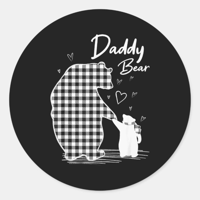 Daddy Bear Christmas Pajama G Buffalo Plaid  Runder Aufkleber (Vorderseite)