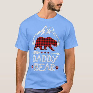 Daddy Bear Christmas Pajama Red Plaid Buffalo Fami T-Shirt