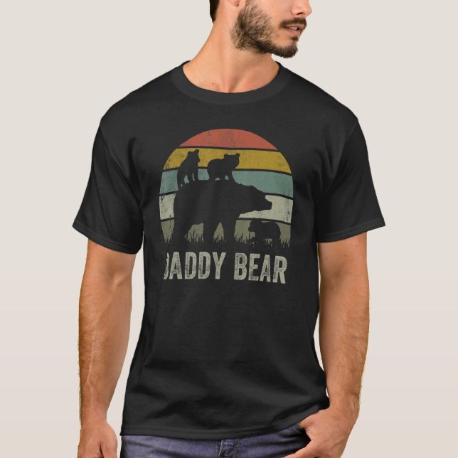 Daddy Bear  Dad Matching Family Cub 3 Kids Father' T-Shirt (Vorderseite)