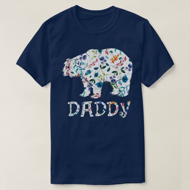 Daddy Bear Floral Geschenke Matching Family Blume T-Shirt (Design vorne)