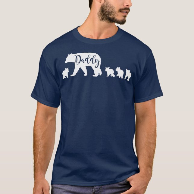 Daddy Bear mit 4 Four Cubs Vater Pater Papa Gesche T-Shirt (Vorderseite)