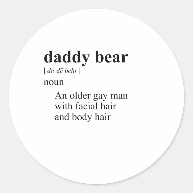DADDY BEAR RUNDER AUFKLEBER (Vorderseite)