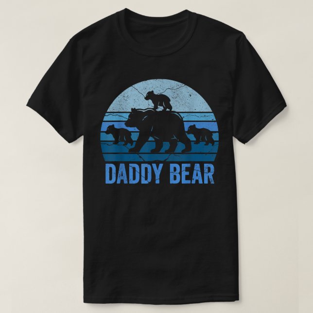 daddy bear three cubs tshirt, bear daddy shirts fo (Design vorne)