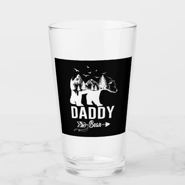 Daddy Bear Vatertag Cooles Camping Glas (Vorderseite)