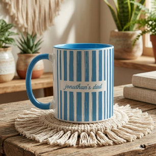Daddy Benutzerdefinierte hellblaue Streifen Dad Tasse